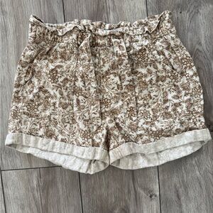 Old Navy Floral High Waist‎ Shorts - Brown and Cream